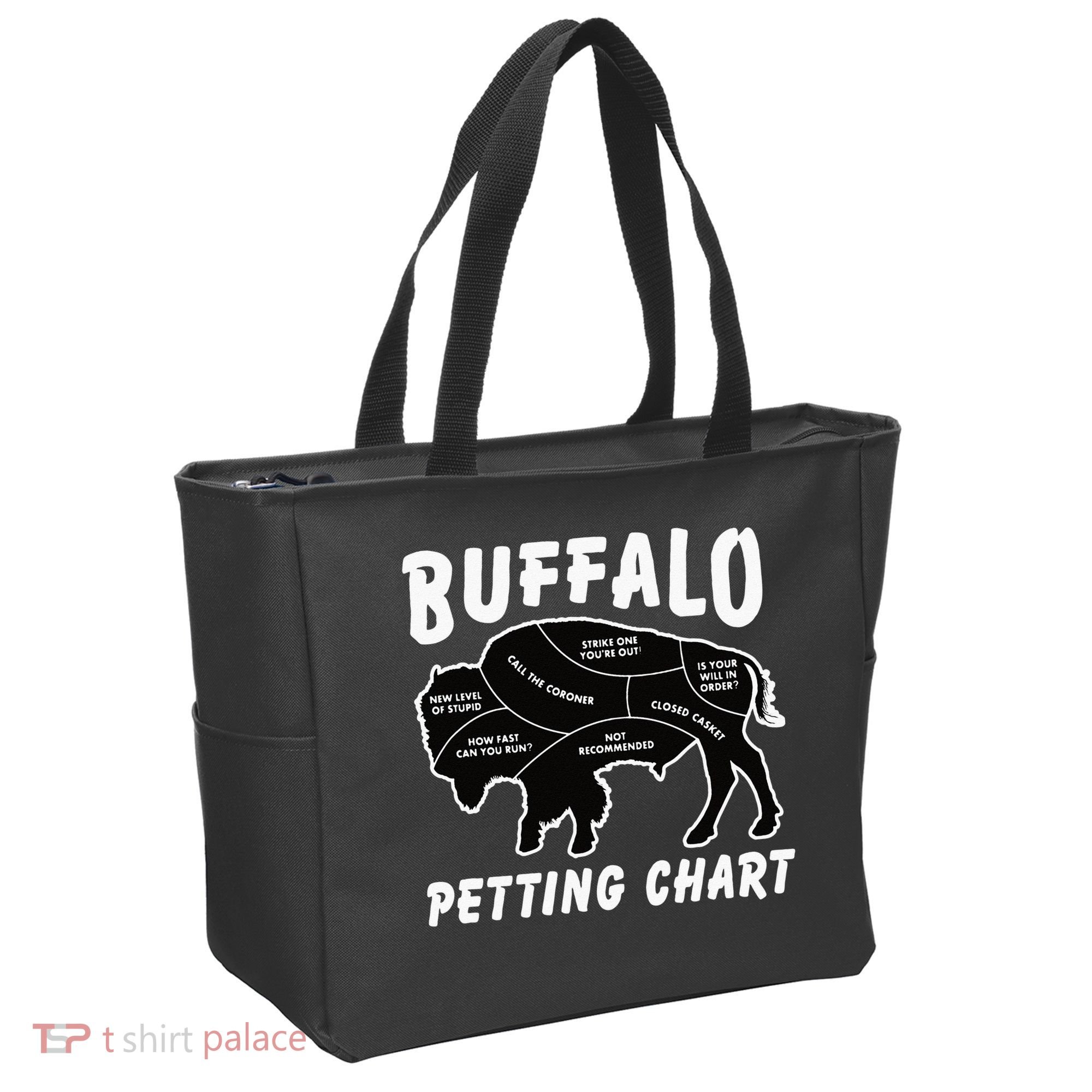 Buffalo Wildlife Petting Chart For Bison Lovers Tote Bag