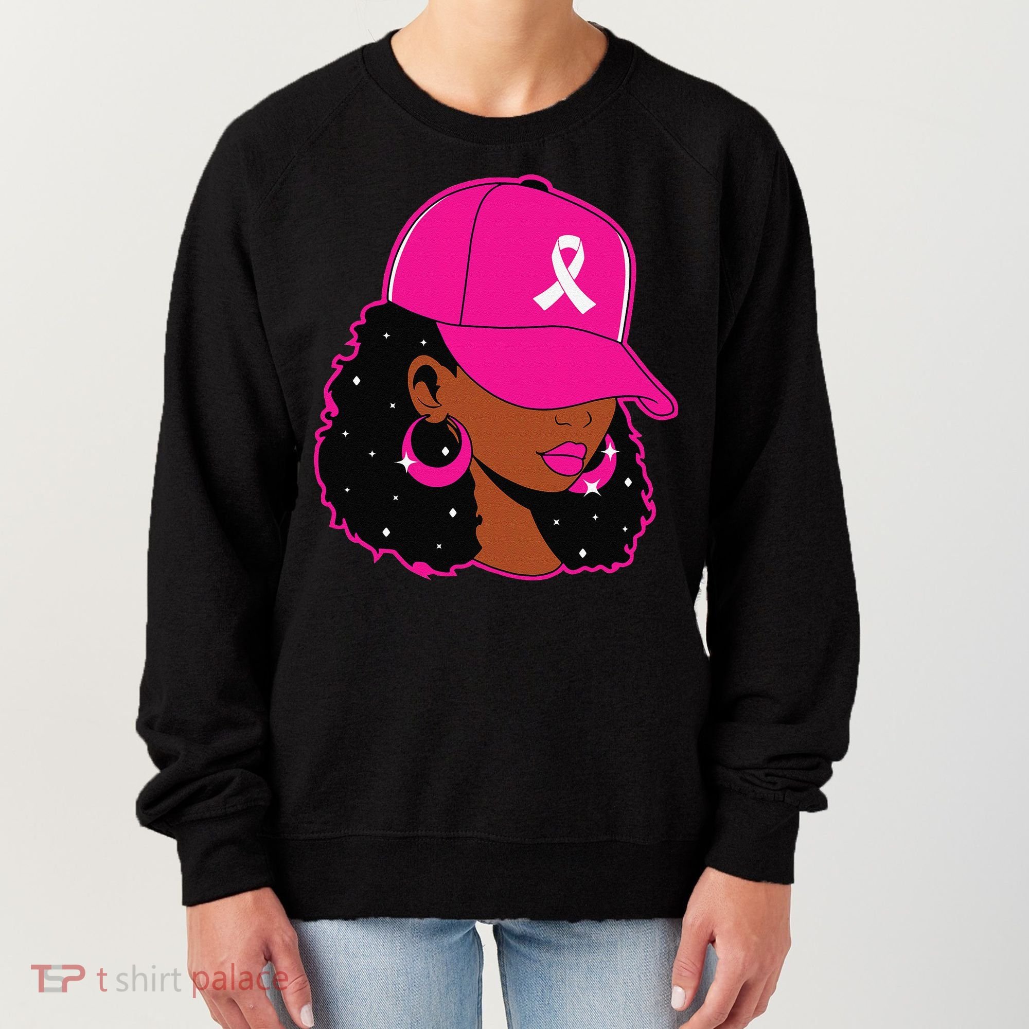 Black Women P.Ink Breast Cancer Awareness Warrior Gift Women's Sweatshirt