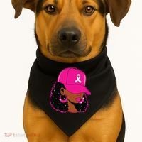 Black Women P.Ink Breast Cancer Awareness Warrior Gift USA-Made Doggie Bandana thumb 1