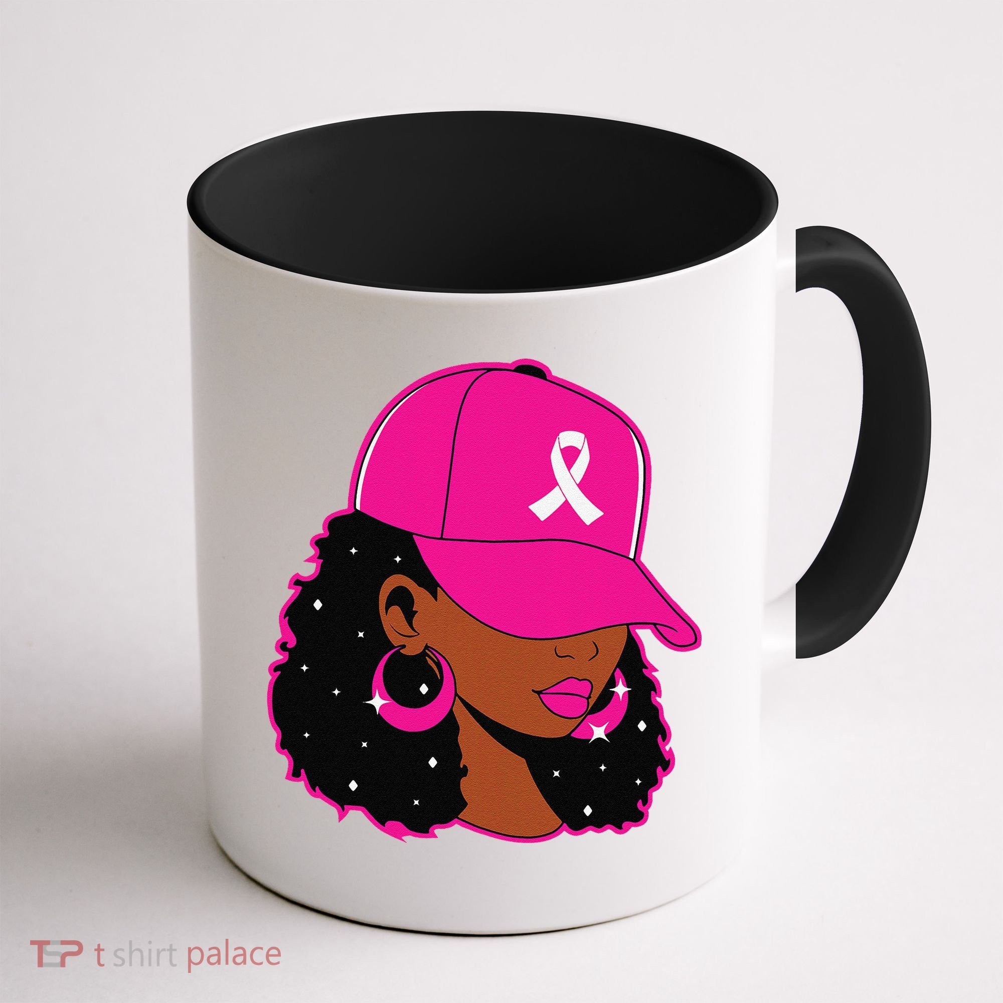 Black Women P.Ink Breast Cancer Awareness Warrior Gift Coffee Mug
