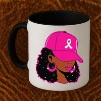 Black Women P.Ink Breast Cancer Awareness Warrior Gift Coffee Mug thumb 2