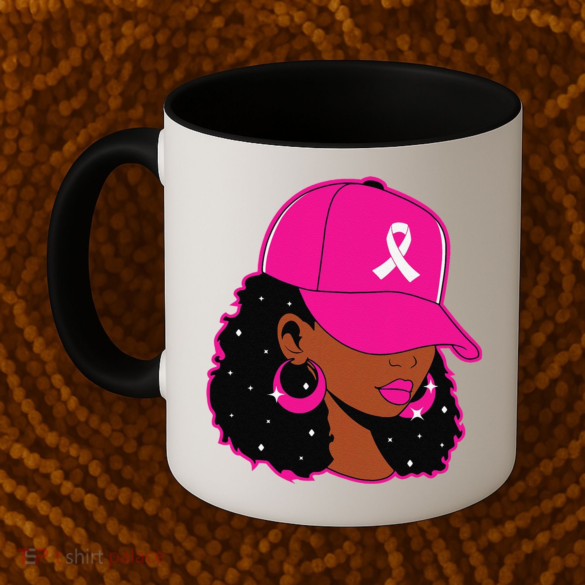 Black Women P.Ink Breast Cancer Awareness Warrior Gift Coffee Mug
