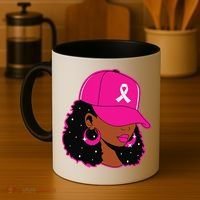 Black Women P.Ink Breast Cancer Awareness Warrior Gift Coffee Mug thumb 4