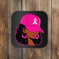 Black Women P.Ink Breast Cancer Awareness Warrior Gift Coaster thumb 0