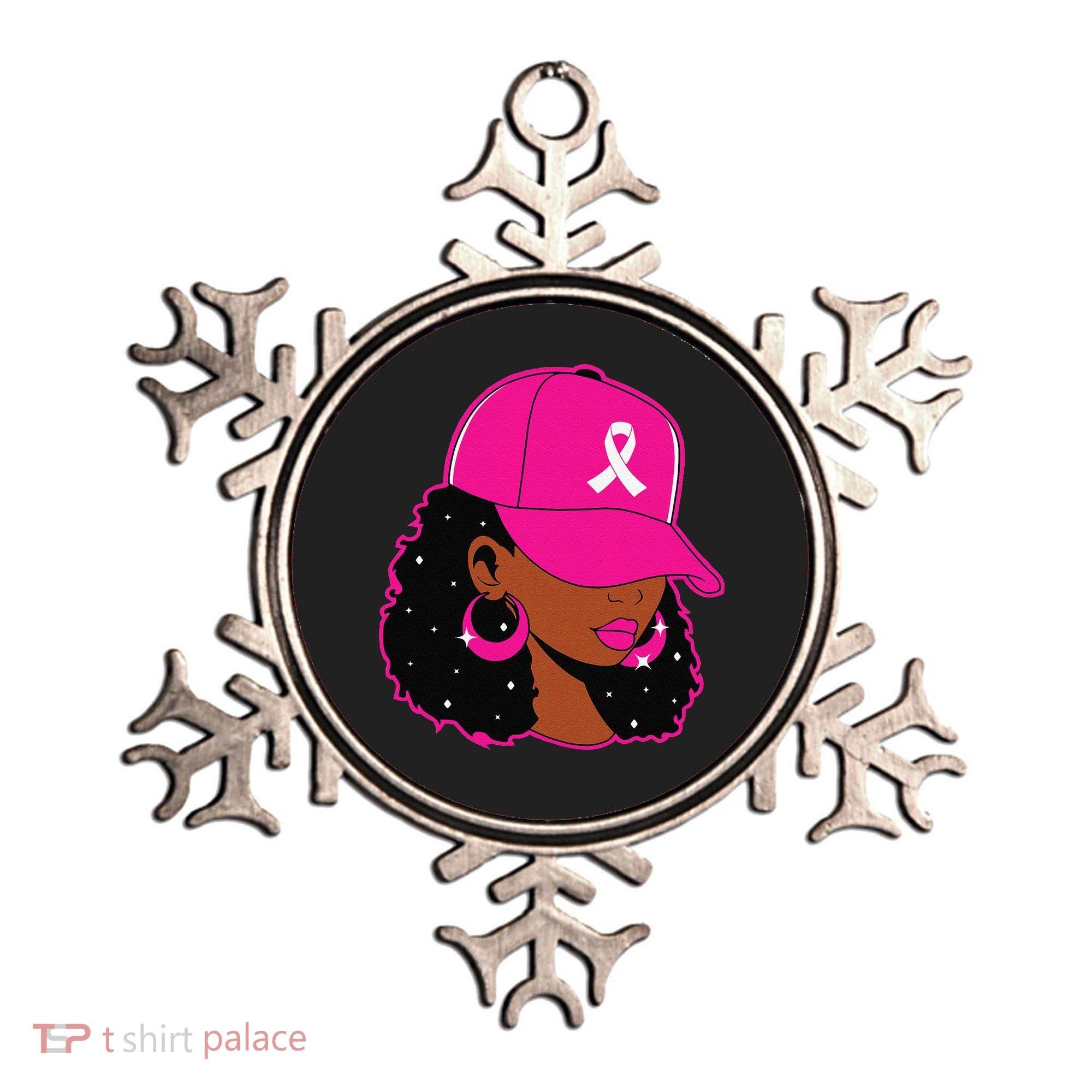 Black Women P.Ink Breast Cancer Awareness Warrior Gift Ornament