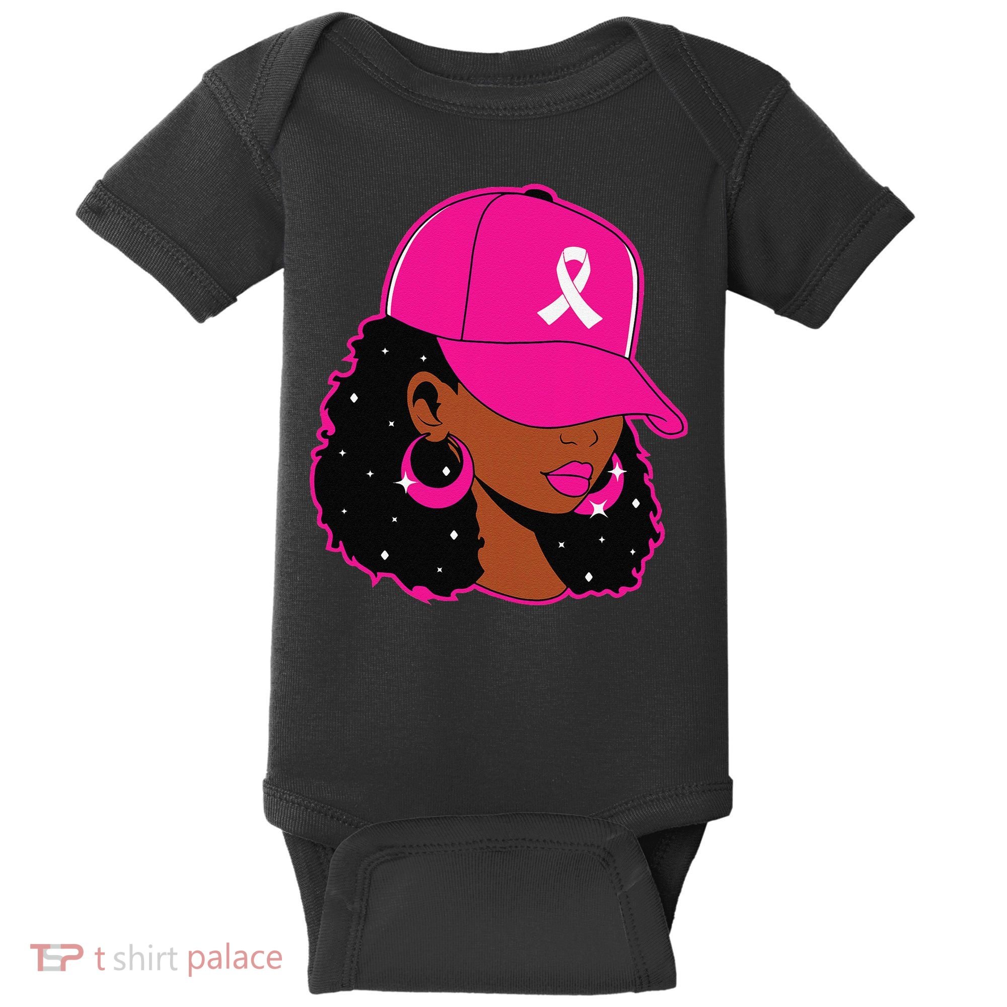 Black Women P.Ink Breast Cancer Awareness Warrior Gift Baby Bodysuit