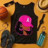 Black Women P.Ink Breast Cancer Awareness Warrior Gift Tank Top thumb 4