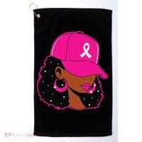 Black Women P.Ink Breast Cancer Awareness Warrior Gift Golf Towel thumb 0