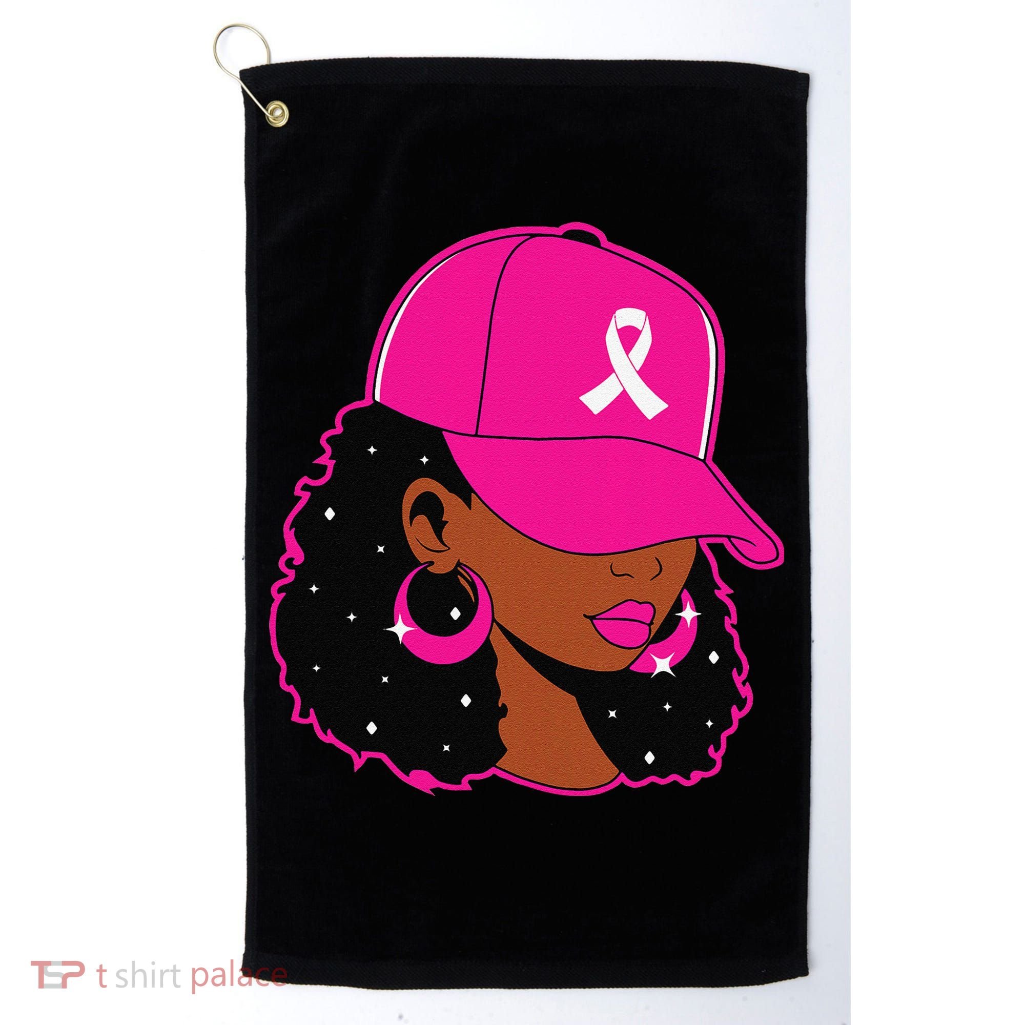 Black Women P.Ink Breast Cancer Awareness Warrior Gift Golf Towel