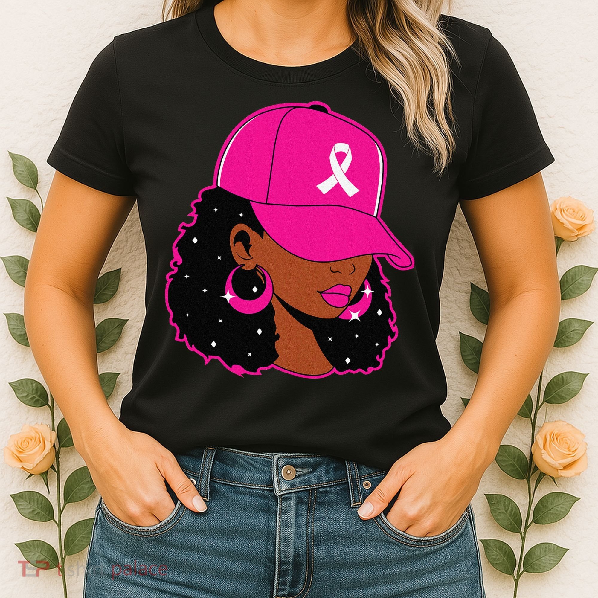 Black Women P.Ink Breast Cancer Awareness Warrior Gift Women's T-Shirt