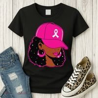 Black Women P.Ink Breast Cancer Awareness Warrior Gift Women's T-Shirt thumb 3