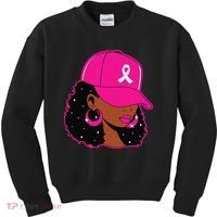 Black Women P.Ink Breast Cancer Awareness Warrior Gift Kids Sweatshirt thumb 0