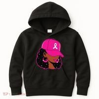 Black Women P.Ink Breast Cancer Awareness Warrior Gift Kids Hoodie thumb 0