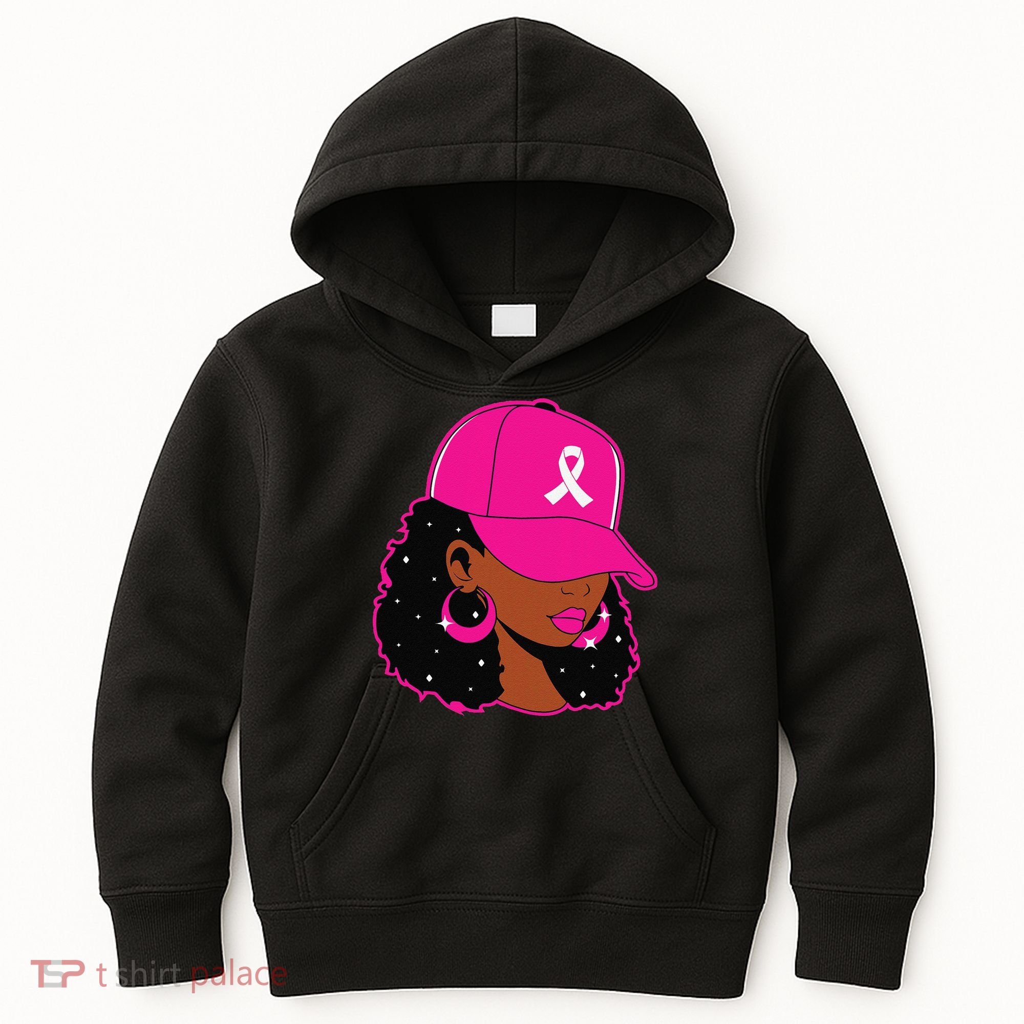 Black Women P.Ink Breast Cancer Awareness Warrior Gift Kids Hoodie