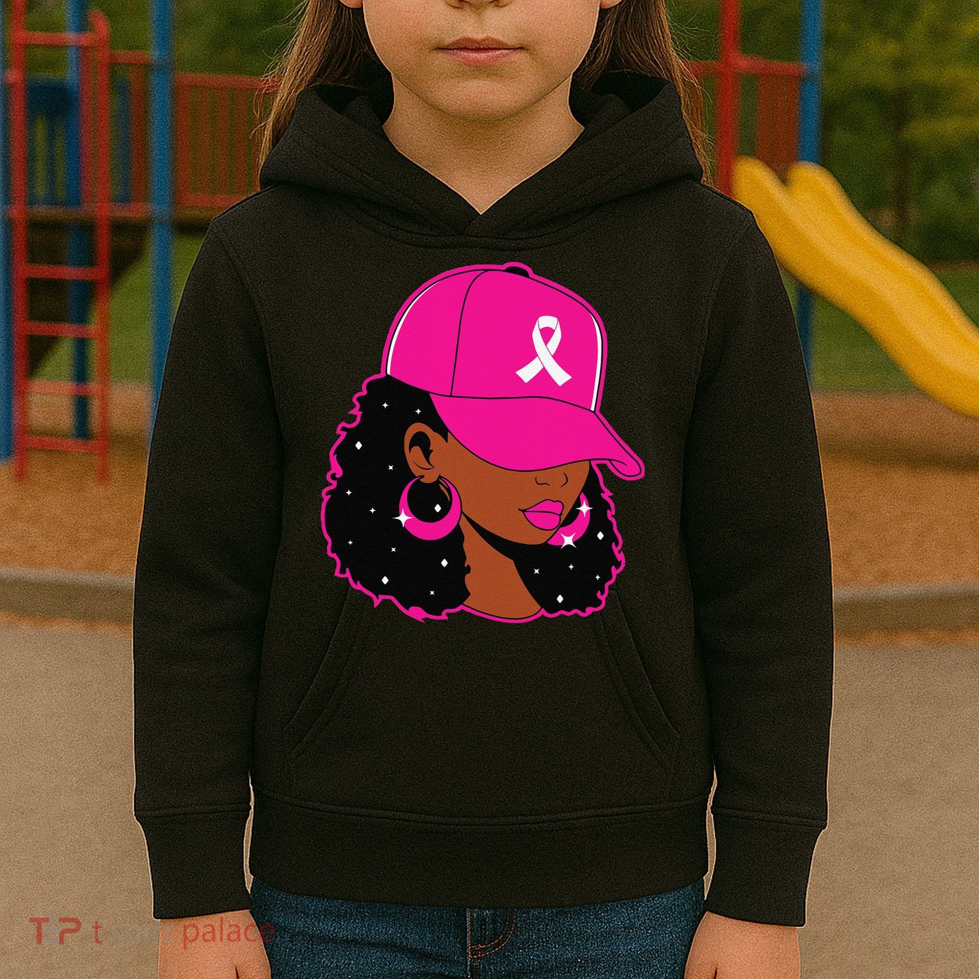 Black Women P.Ink Breast Cancer Awareness Warrior Gift Kids Hoodie