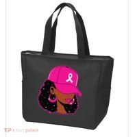 Black Women P.Ink Breast Cancer Awareness Warrior Gift Tote Bag thumb 3
