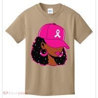 Black Women P.Ink Breast Cancer Awareness Warrior Gift Kids T-Shirt thumb 0
