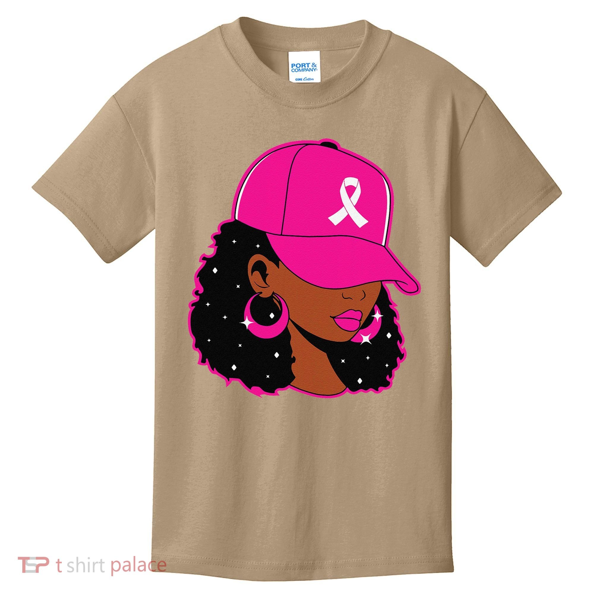Black Women P.Ink Breast Cancer Awareness Warrior Gift Kids T-Shirt