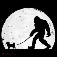 Bigfoot Walks Pug Funny Pug Funny Bigfoot Pug Lover Pug Stripe Pom Pom Beanie thumb 2