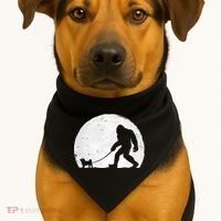 Bigfoot Walks Pug Funny Pug Funny Bigfoot Pug Lover Pug USA-Made Doggie Bandana thumb 1