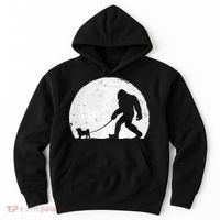 Bigfoot Walks Pug Funny Pug Funny Bigfoot Pug Lover Pug Hoodie thumb 0