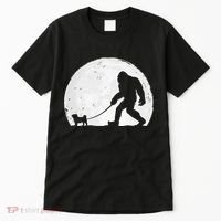 Bigfoot Walks Pug Funny Pug Funny Bigfoot Pug Lover Pug Tall T-Shirt thumb 0