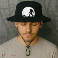 Bigfoot Walks Pug Funny Pug Funny Bigfoot Pug Lover Pug Bucket Hat thumb 2