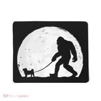 Bigfoot Walks Pug Funny Pug Funny Bigfoot Pug Lover Pug Mousepad thumb 0