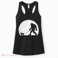 Bigfoot Walks Pug Funny Pug Funny Bigfoot Pug Lover Pug Women's Tank Top thumb 0
