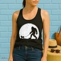 Bigfoot Walks Pug Funny Pug Funny Bigfoot Pug Lover Pug Women's Tank Top thumb 2