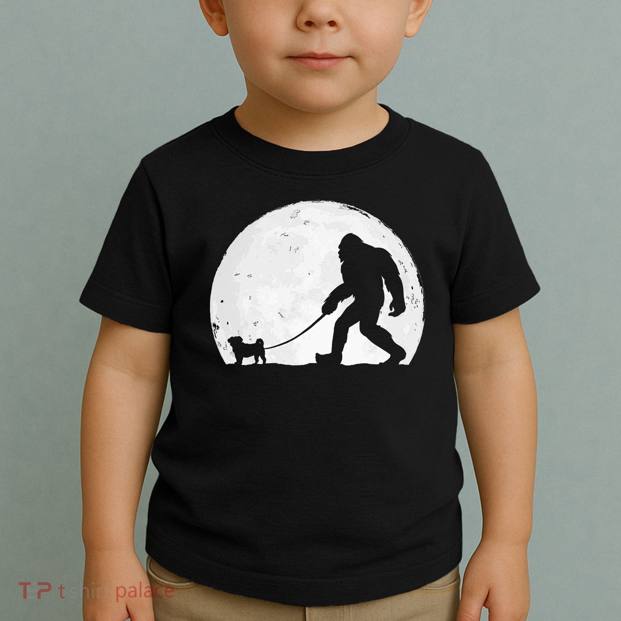 Bigfoot Walks Pug Funny Pug Funny Bigfoot Pug Lover Pug Toddler T-Shirt