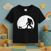 Bigfoot Walks Pug Funny Pug Funny Bigfoot Pug Lover Pug Toddler T-Shirt thumb 3