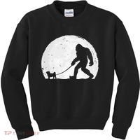 Bigfoot Walks Pug Funny Pug Funny Bigfoot Pug Lover Pug Kids Sweatshirt thumb 0
