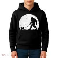 Bigfoot Walks Pug Funny Pug Funny Bigfoot Pug Lover Pug Kids Hoodie thumb 4