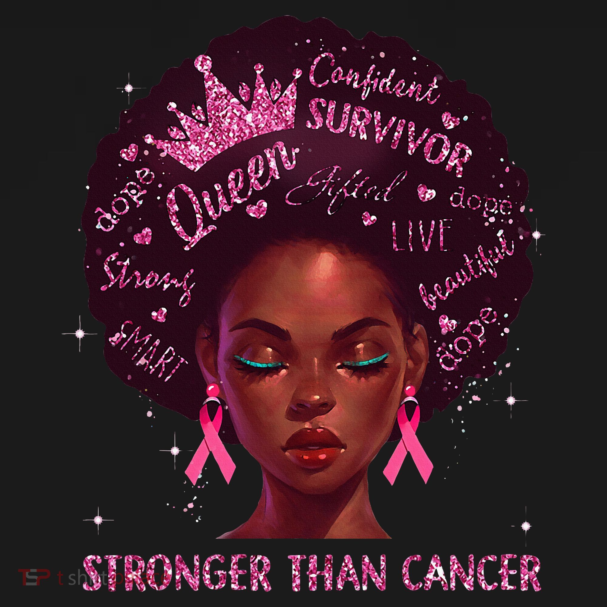 Black Women Queen Stronger Than Breast Cancer Ribbon Women's Tank Top