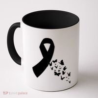 Butterfly White Ribbon Warrior Lung Cancer Awareness Cute Gift Coffee Mug thumb 0
