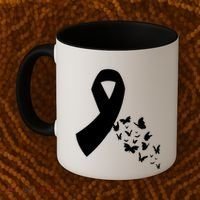 Butterfly White Ribbon Warrior Lung Cancer Awareness Cute Gift Coffee Mug thumb 2