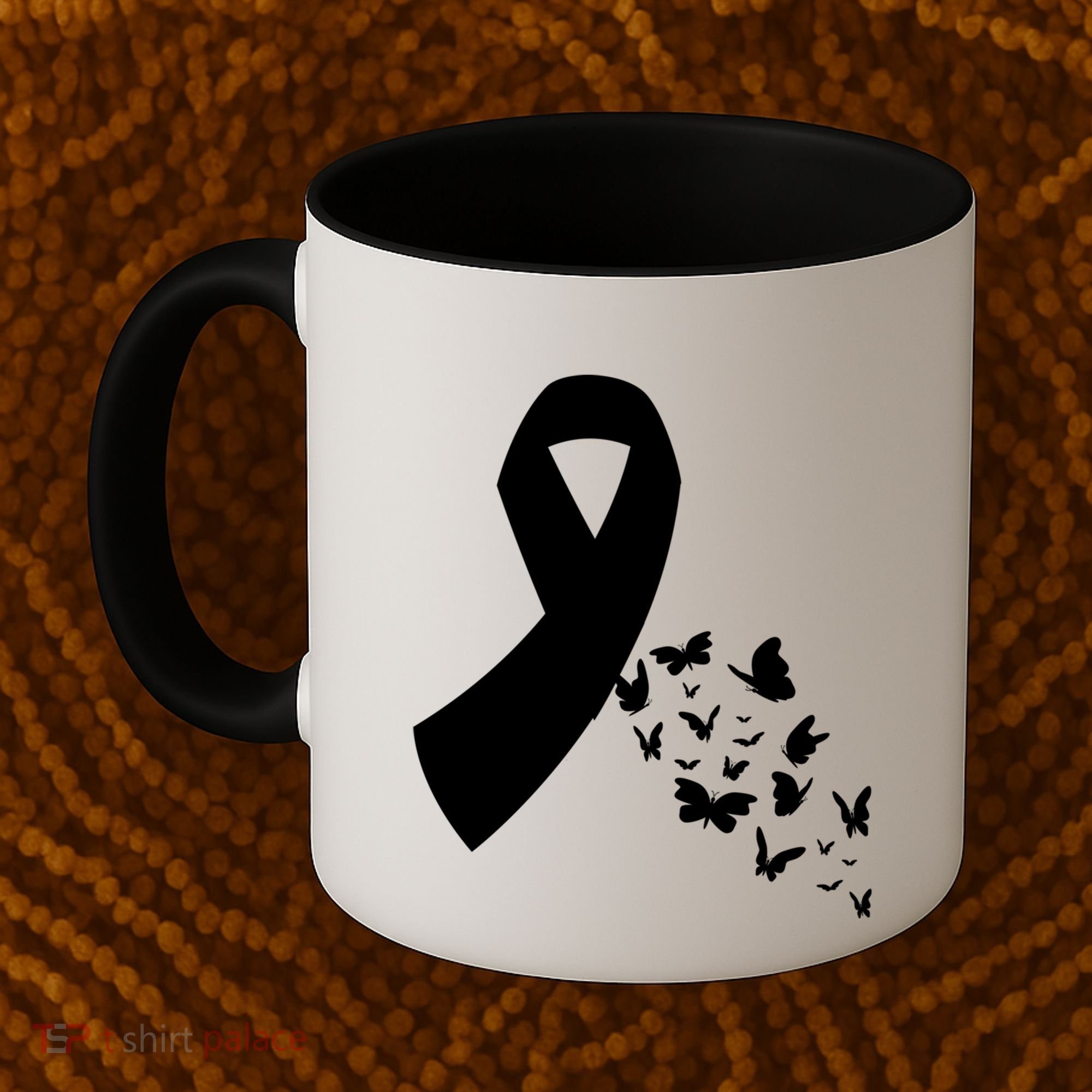 Butterfly White Ribbon Warrior Lung Cancer Awareness Cute Gift Coffee Mug