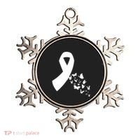 Butterfly White Ribbon Warrior Lung Cancer Awareness Cute Gift Ornament thumb 0