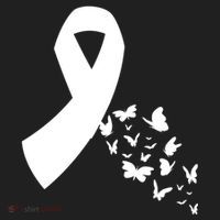 Butterfly White Ribbon Warrior Lung Cancer Awareness Cute Gift Golf Towel thumb 3