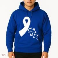 Butterfly White Ribbon Warrior Lung Cancer Awareness Cute Gift Hoodie thumb 2