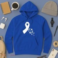 Butterfly White Ribbon Warrior Lung Cancer Awareness Cute Gift Hoodie thumb 3