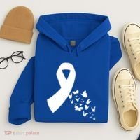 Butterfly White Ribbon Warrior Lung Cancer Awareness Cute Gift Hoodie thumb 4