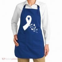 Butterfly White Ribbon Warrior Lung Cancer Awareness Cute Gift Apron thumb 2