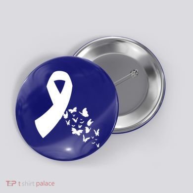Butterfly White Ribbon Warrior Lung Cancer Awareness Cute Gift Button