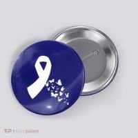 Butterfly White Ribbon Warrior Lung Cancer Awareness Cute Gift Button thumb 0