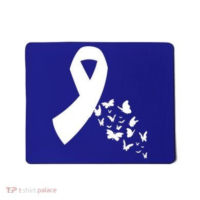 Butterfly White Ribbon Warrior Lung Cancer Awareness Cute Gift Mousepad