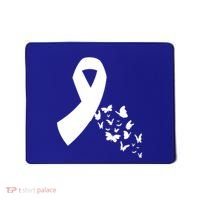 Butterfly White Ribbon Warrior Lung Cancer Awareness Cute Gift Mousepad thumb 0