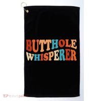Butthole Whisperer Retro Sarcastic Jokes Funny Golf Towel thumb 0