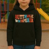 Butthole Whisperer Retro Sarcastic Jokes Funny Kids Hoodie thumb 3